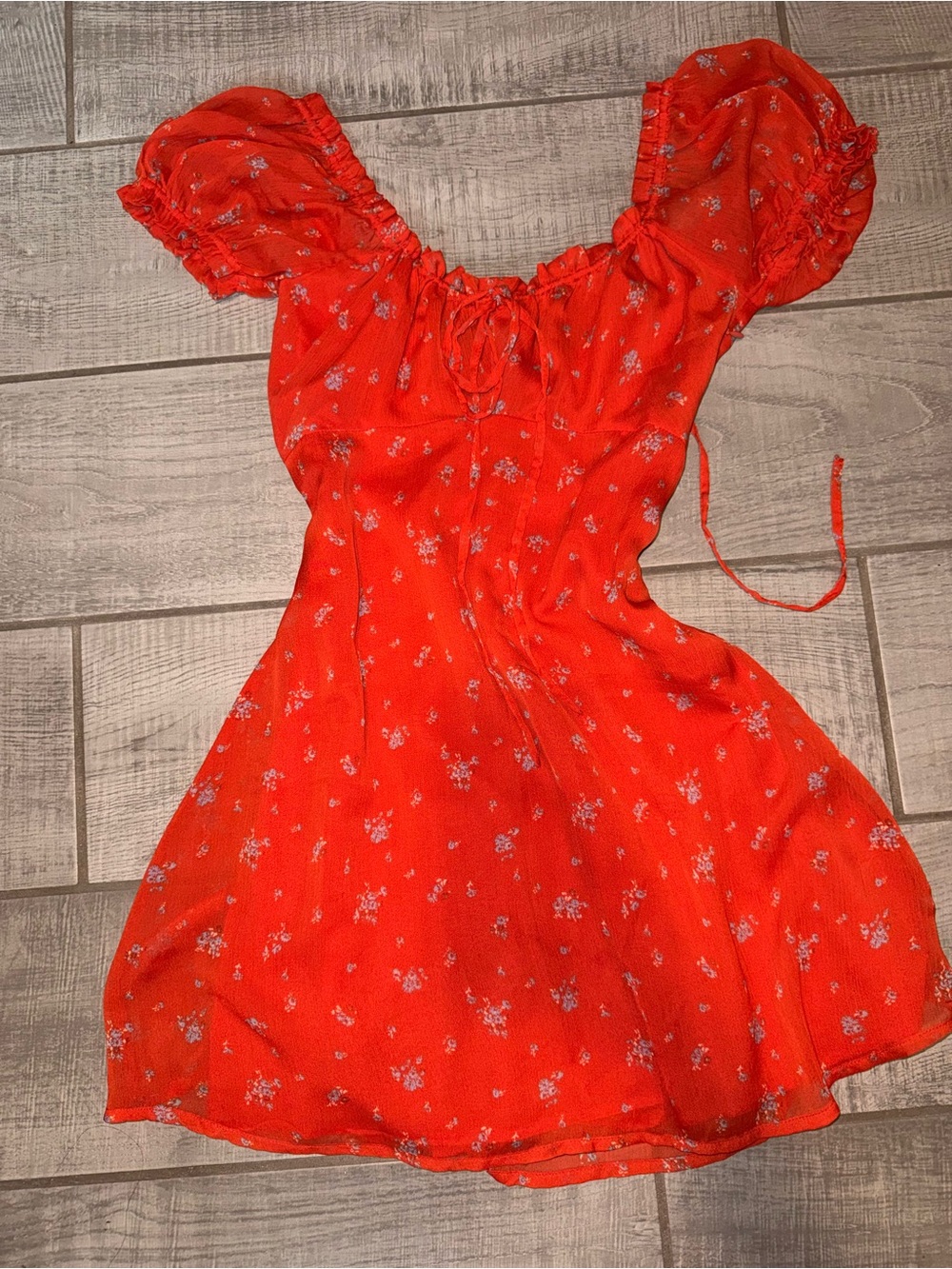 Urban Outfitters Red Floral Mini Dress